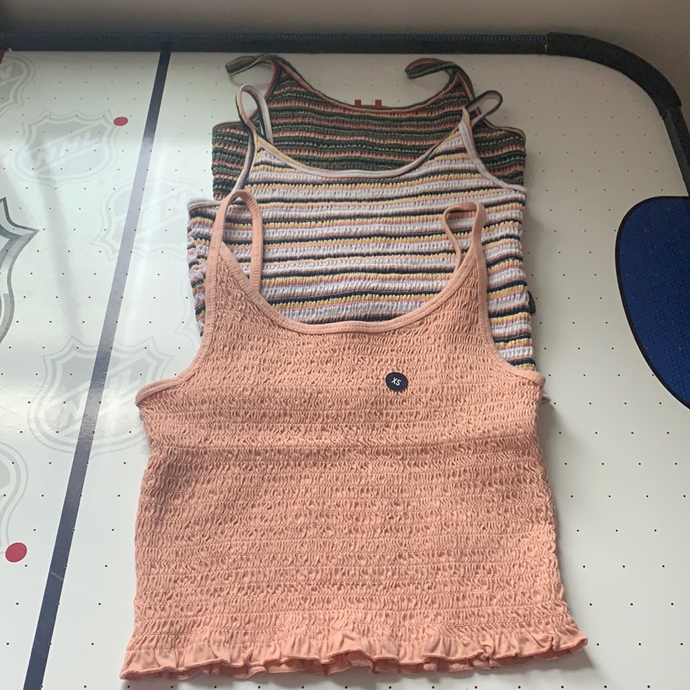 Hollister Tank Tops. Size XS. Pink, Stripes.